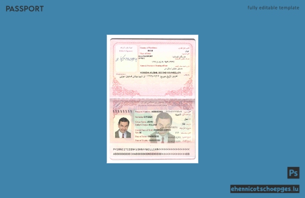 Iranischer Reisepass 2007-2014 – Beispielvorschau